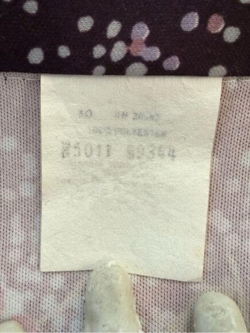 Vintage 60s 70s Purple Abstract Floral AOP Button Down Blouse ~ Size Medium - Picture 7 of 7